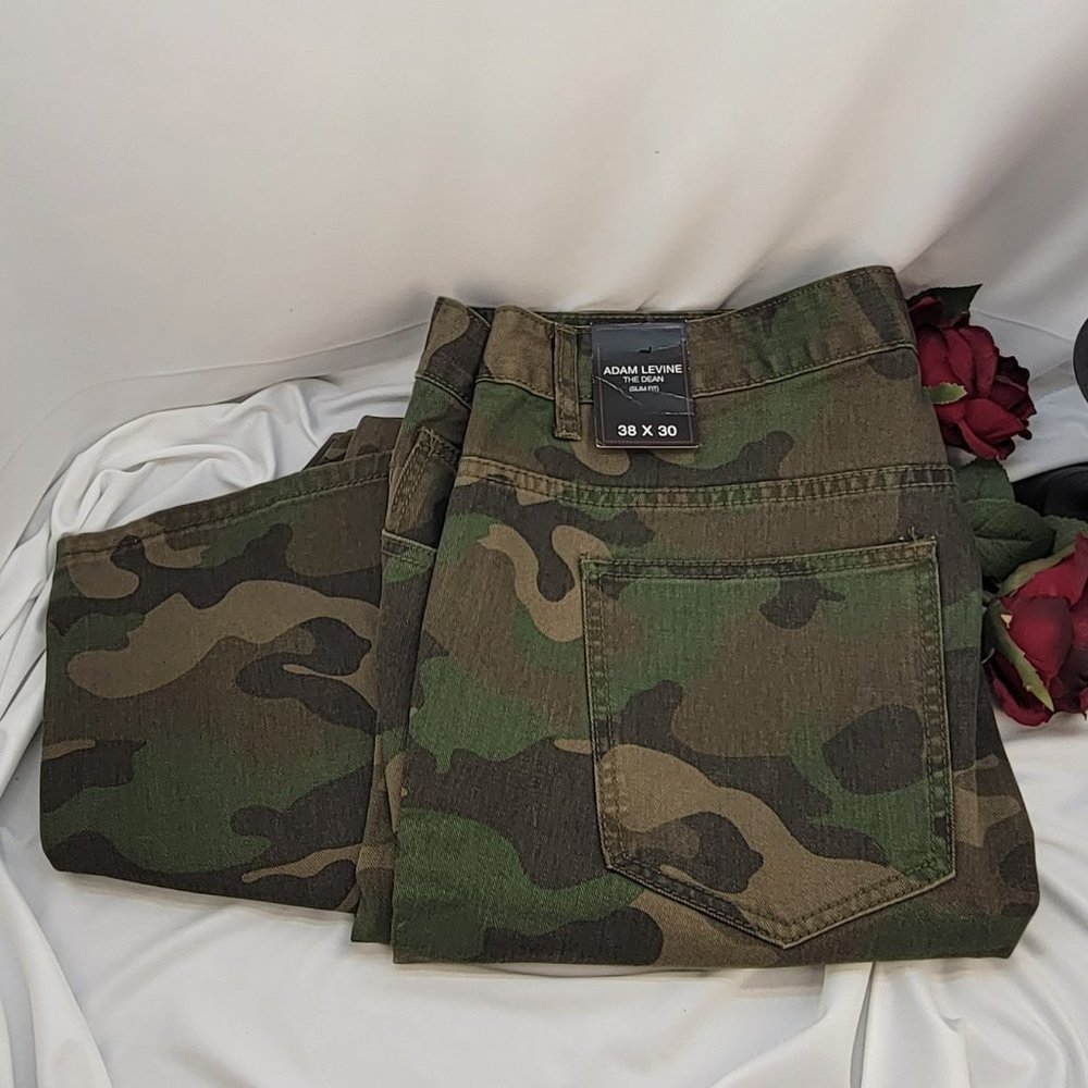 ADAM LEVINE The Dean Camo Print 5 Pocket Jeans NWT